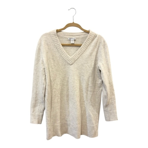Athleta Westwood Sweater in Cream Merino Wool Blend Size Medium - Picture 3 of 7